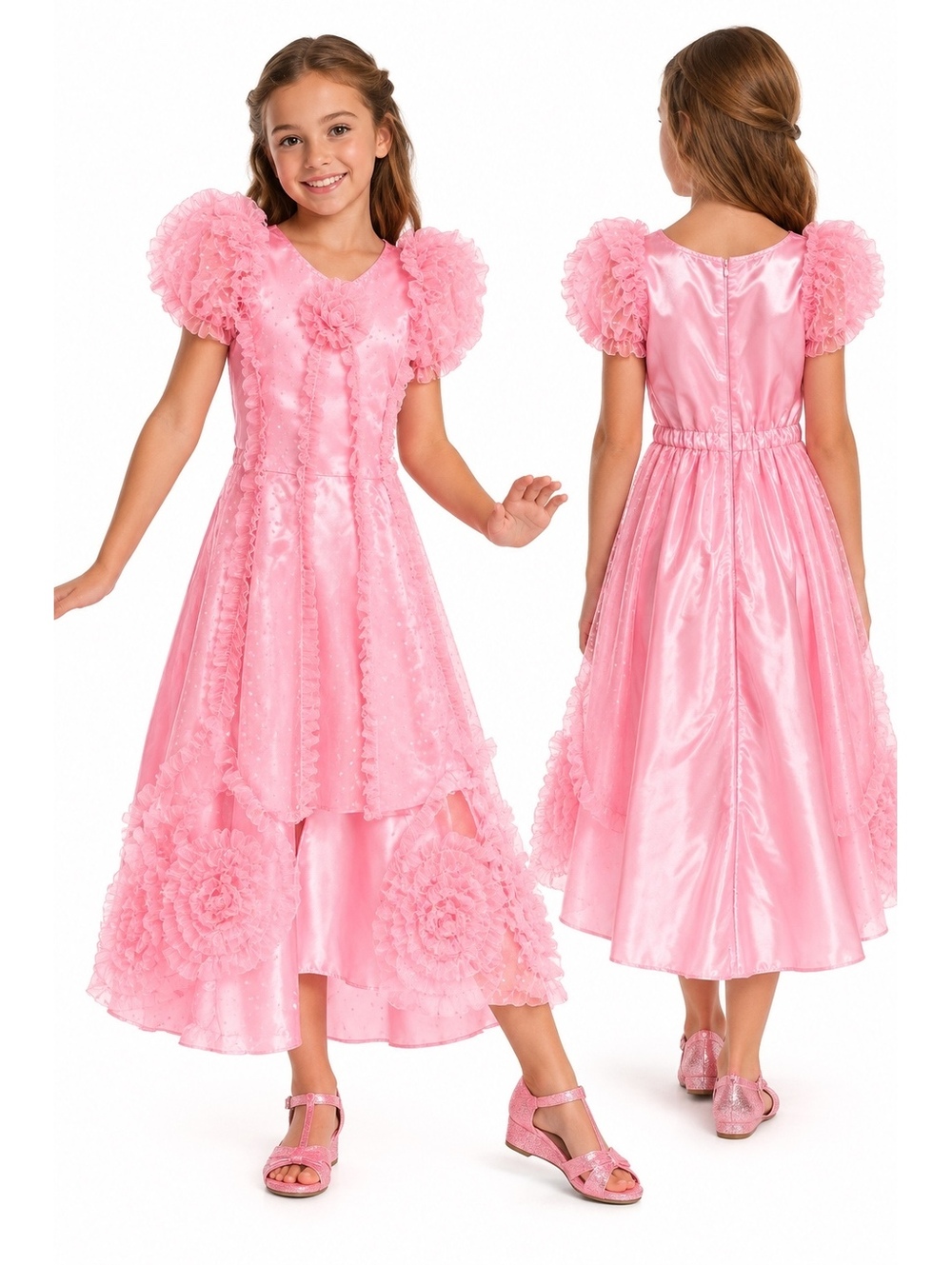 Wicked Girls Pink Glinda Princess Dress Size 10/12 Coquette Fairy Costume
